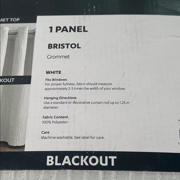 At Home Bristol Grommet White Silver Sparkly Blackout Curtain Panel 84” Panel - Picture 5 of 9